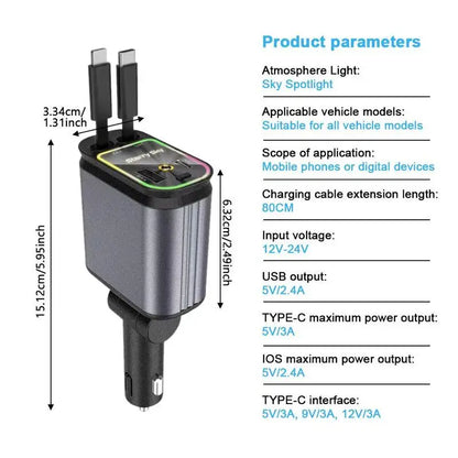 Chargeur de voiture multifonction Galaxy : charge et ambiance