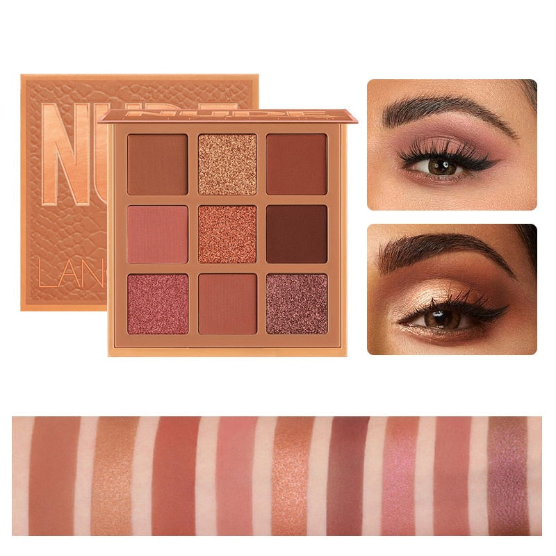 Fards à Paupières NUDE : Palette PRO de 9 Couleurs