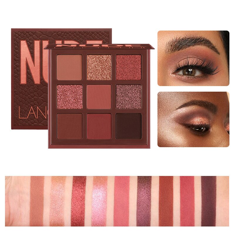 Fards à Paupières NUDE : Palette PRO de 9 Couleurs